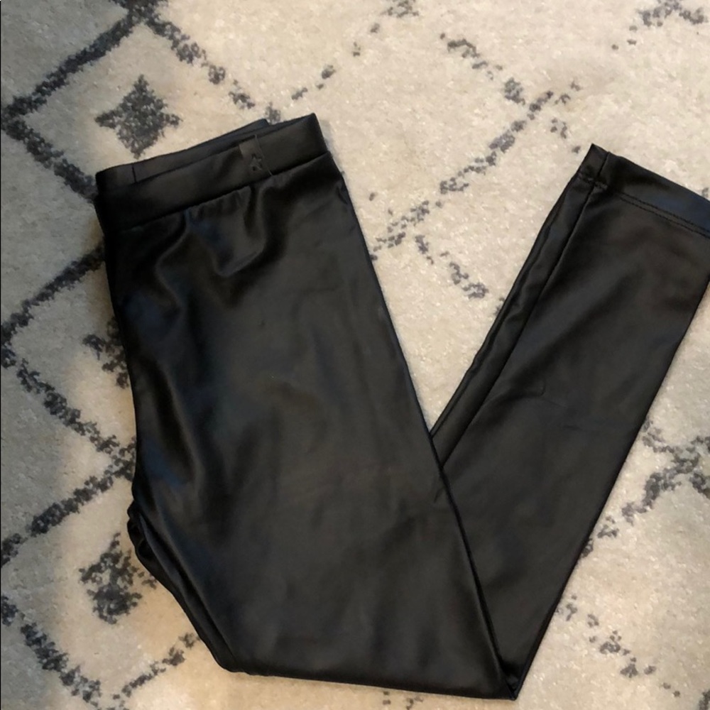 Little girls faux leather leggings
